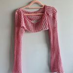 pink crochet long sleeve bolero shrug Photo 1