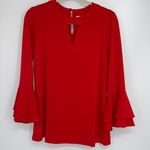 Charter Club  RAVISHING RED BELL SLEEVE TOP MEDIUM Photo 0