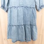 Vogue Tex Womens Washed Denim Dress Size M Blue Tiered Cottage Boho Prairie Size M Photo 2