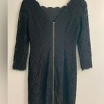 Adrianna Papell Eyelash Lace Lined Elegant Black Lace Dress Size 6 Photo 11