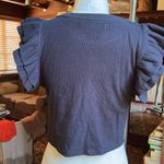 DELUC Zayn Ruffle Top. XS. NWOT ♡ Black Photo 5