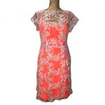 Nanette Lepore NWT Waldorf Girl Sheath Orange Crepe w/Lavender Lace Dress 10 Photo 1