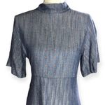 Magari Italy Denim Blue Rose Gold Polka Dots Knee Length Fit & Flare Dress Size M Photo 1