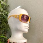 Y2K Large Chunky Baddie Yellow purple silver rhinestone studded sunglasses “not coach” monogram “C” #streetwear #grunge #gothic #retro Gold Photo 1