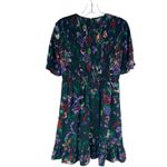 Kate Spade  Fleur Nouveau Mini Dress Smocked Ruffle Green Size 4 Photo 5