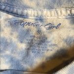 TWO TONE TIE DYE CROP LONG SLEEVE TEE Blue Photo 1