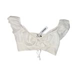Garage  nwt Clara Crop Top snow white front tie medium puff sleeve sweetheart nk Photo 4