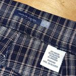 Tommy Hilfiger Womens Plaid Flat Front Trouser Pants Navy White Size 10 Photo 5