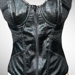 Nwot! Cute black bustier! Zip front lace back! Black Size M Photo 0