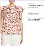 Lafayette 148  NewYork Animal Print Ruffle Blouse Size XXL Photo 9