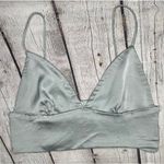 ZARA Sage Satin Cropped Bralette Top Photo 8