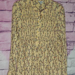 Sundance BUTTER YELLOW PLEATED RED BLUE FLORAL PRINTED HI LOW POPOVER BLOUSE M Photo 0