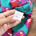 Modcloth • Jade Floral poppy print Peter Pan collar blouse chiffon bow tie neck Photo 9