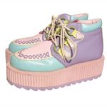 Dolls Kill Strange Cvlt Size 10 Pastel Pink Super Kreep Platforms Sneakers Punk Photo 0