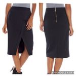 Jennifer Lopez Straight Pencil Knee Length Front Split Skirt Black Size 4 Photo 1