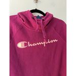 Champion NWT Powerblend Purple Pull Over Spell Out Fleece Lined Hoodie Small Photo 2