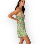 Jay Godfrey Lydia Romper Women's 8 Green Floral Short Strapless Sweetheart Photo 5