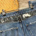 ZARA  boyfriend‎ jeans distressed frayed hem w/ leopard detail Photo 6