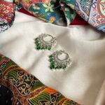 Emerald Green And Silver Earrings Photo 2