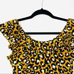 Who What Wear Mustard Yellow Leopard Print Ruffle Maxi Dress Photo 7