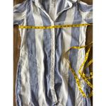 Tommy Bahama  Linen Blend Tunic Shirt XS Blue White Stripe Roll Tab Long Sleeve Photo 4