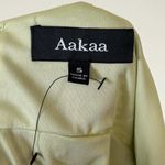 Aakaa Maxi Dress Wrap Green White Floral Print Tie Waist Tiered Skirt Size S Photo 7