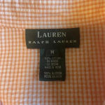 Ralph Lauren  Coral Peach Gingham ButtonShort Sleeve Shirt Pants Set Size‎ M /12 Photo 3