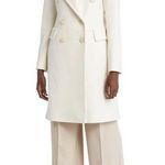 Fleurette Ari Double Breasted Wool Coat in Parchment 14 Photo 0