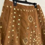 Carole Little Women's Tan Skirt with Gold Embellishments Size 14 Brown Photo 3