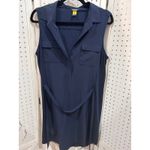 Eddie Bauer  Womens Navy Sleeveless Sport Collared Shirt Dress with Belt Size M Photo 1