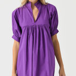 Never A Wallflower High Neck Dress Purple Windowpane Cotton Mini Size XS Photo 0