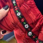 Vintage 70s Hippie Boho Midi Peasant Dress With Floral Trim Photo 5