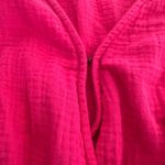 Monrow Romper Pink Soft Guazy Short Sleeves Sash Tie Organic Cotton Size Medium‎ Photo 4