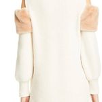 Adeam Cold Shoulder Turtleneck Sweater with Faux Fur Trim size M Size M Photo 13