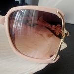 Blush Pink Cut Out Fashion Sunglasses with Accent Arms NWT Photo 1