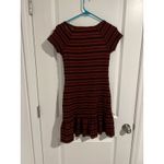 Free People  Cozy Day Flounce Rust and Black Patterned Mini Dress Sz. S Photo 4