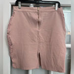 Haute Monde Blush Pink Stretchy Floral Roses Embossed Embroidered Skirt Size XL Photo 1