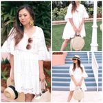 ✨Fluted Sleeve Eyelet Embroidered Smock Dress✨ White Size M Photo 2