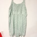 Torrid Women's Plus Size 4X Lightweight Polka Dot One Piece Romper Mint Green Photo 5