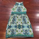 London Times aqua green and white print halter dress size 10P Photo 6