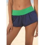 Anthropologie Shorts Colorblock Micro Boxer Cotton Size Large Blue Green NEW Photo 0