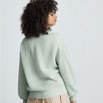 Everlane Alpaca Crew Sweater Oversized Airy Knit Balloon Sleeves in Mint Green Photo 3