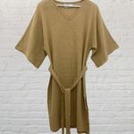 Joy Charlotta Caviar Mustard Kimono Sleeve Cotton Dress XS Minimalist Boho Chic Brown Photo 1