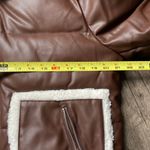 Levi's Women’s Brown Faux Leather Puffer Jacket Size M Photo 3