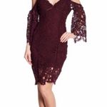 ASTR Giselle Cold Shoulder Lace Dress in Wine XS Photo 2