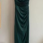 Lucy in the Sky Ruched Side Slit Maxi Dress in Green Photo 1