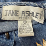 Jane Ashley Vintage 90s  Petite Denim Maxi Dress Sunflower Embroidery PM Photo 6