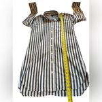 Banana Republic Gray White Striped Poplin Shirt Dress Womens Size Medium Tall Photo 9