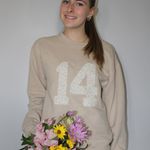 patchwork crewneck Tan Photo 1