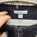 Vintage 90s Croft and Barrow Moody Fall Leaves Floral Cardigan Sweater MEDIUM Black Photo 2